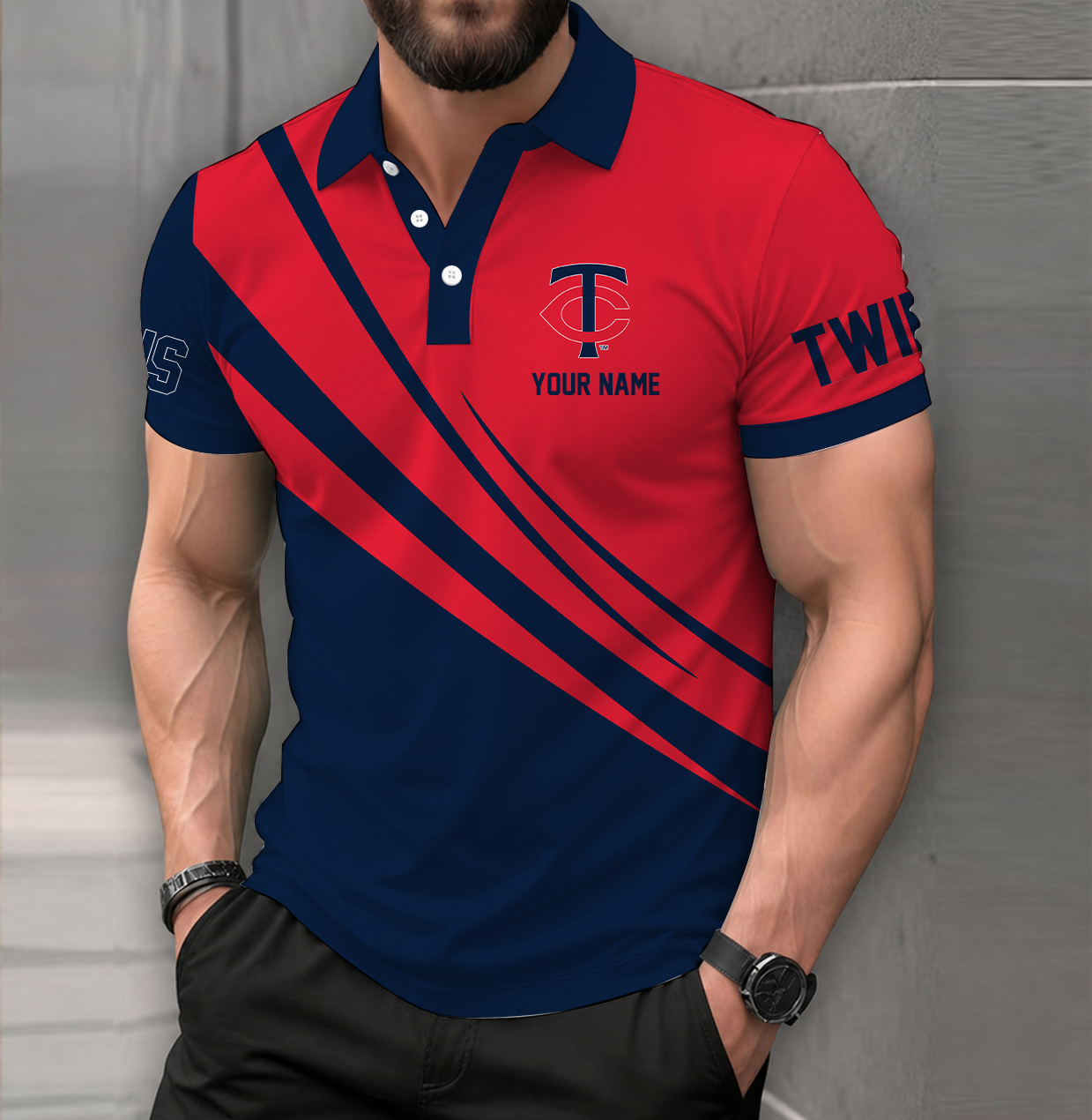 LIMITED EDITION - NEW CUSTOMIZED MLB22 MTS MINNESOTA TWINS POLO SHIRT