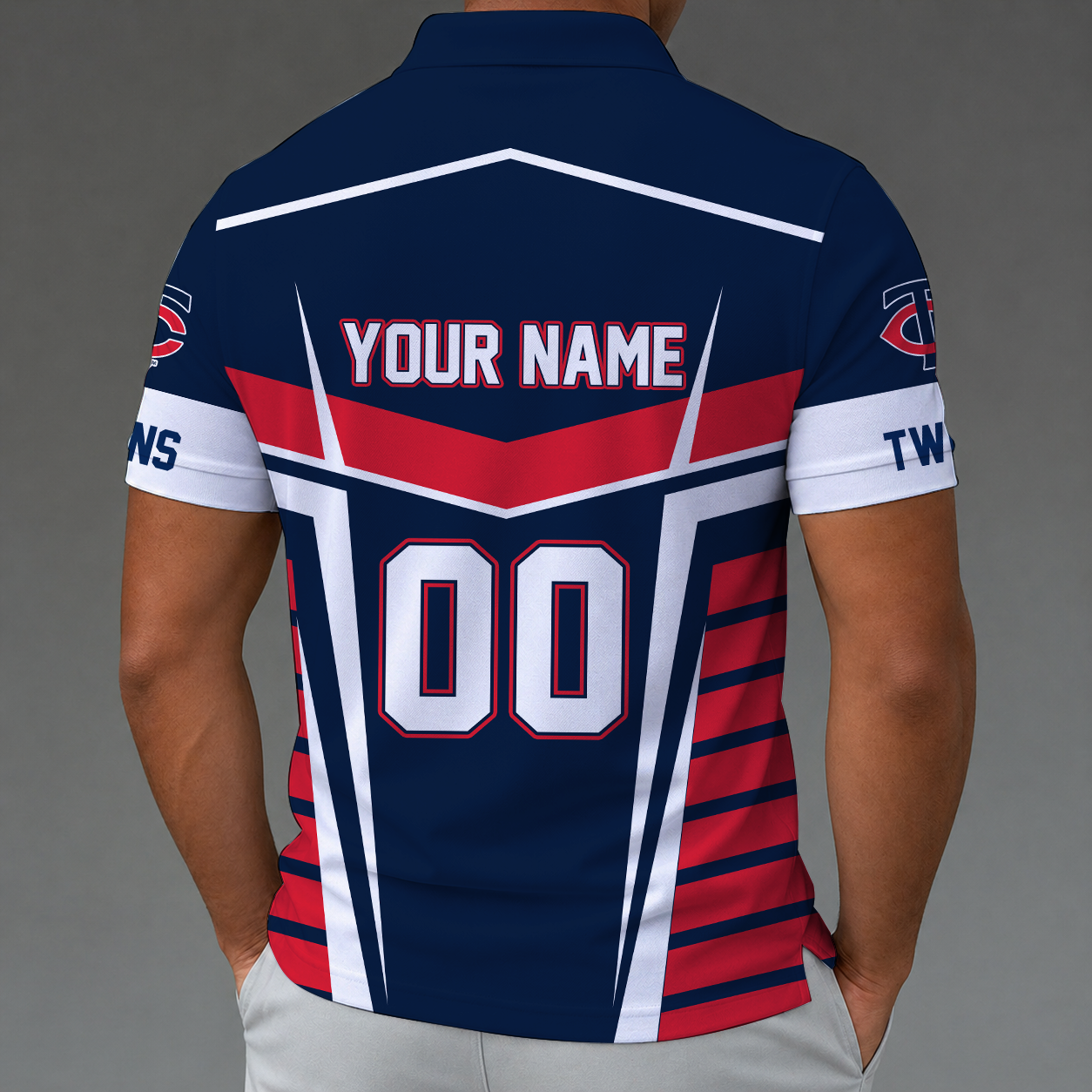 LIMITED EDITION - NEW CUSTOMIZED MLB22 MTS MINNESOTA TWINS ZIP POLO SHIRT
