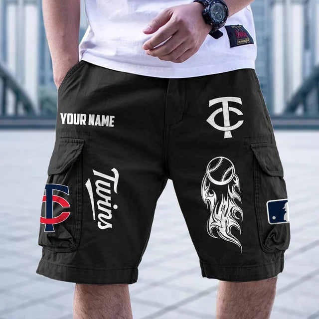 [FLASH SALE] NEW CUSTOMIZED MLB22 MTS MINNESOTA TWINS MEN'S CARGO SHORTS
