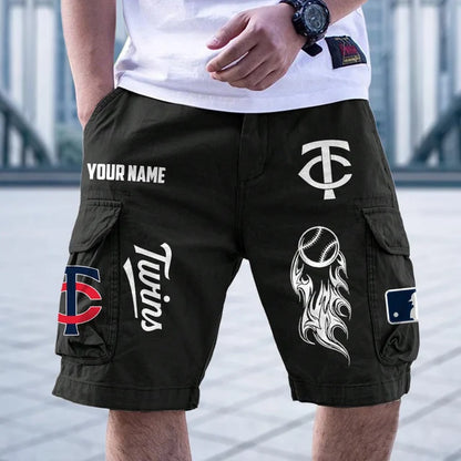 [FLASH SALE] NEW CUSTOMIZED MLB22 MTS MINNESOTA TWINS MEN'S CARGO SHORTS