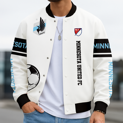 TOP SELLING - NEW CUSTOMIZED MLS22 MUF MNST UNITED SATIN VARSITY & BASEBALL JACKET