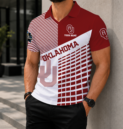 VIRAL EDITION - NEW CUSTOMIZED NCAA CWS22 OUS OKLAHOMA SOONERS POLO SHIRT