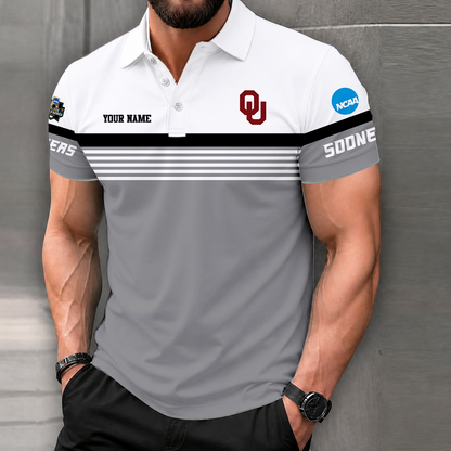 LIMITED EDITION - NEW CUSTOMIZED NCAA CWS22 OUS OKLAHOMA SOONERS POLO SHIRT