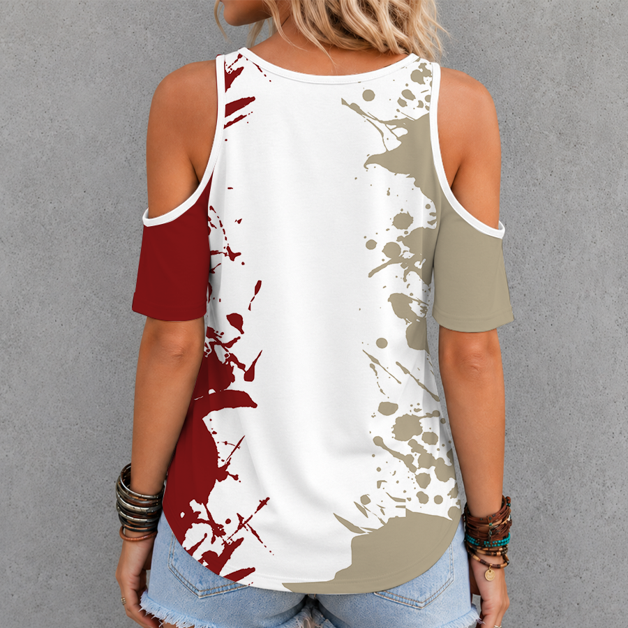 [FAN FAVORITE] NEW CUSTOMIZED NCAA CWS22 OUS OKLAHOMA SOONERS CRISS CROSS V-NECK TOP