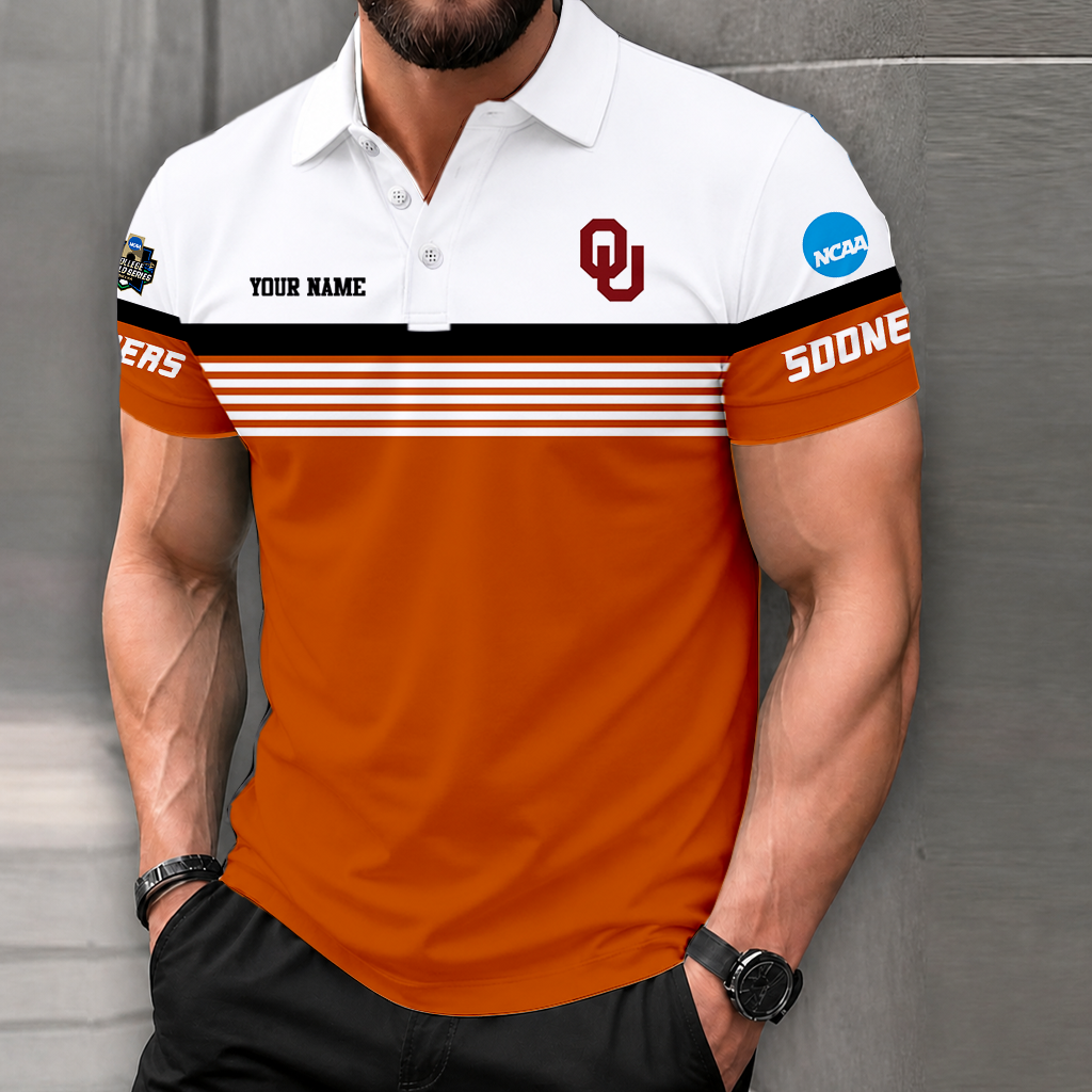LIMITED EDITION - NEW CUSTOMIZED NCAA CWS22 OUS OKLAHOMA SOONERS POLO SHIRT