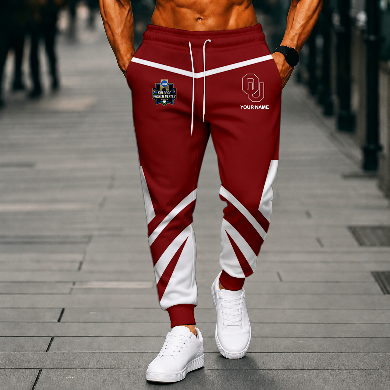 LIMITED EDITION - NEW CUSTOMIZED NCAA CWS22 OUS OKLAHOMA SOONERS SWEATPANTS