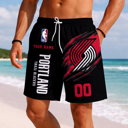 LIMITED EDITION - NEW CUSTOMIZED NBA22 PTB PORTLAND TRAIL BLAZERS SHORT PANTS