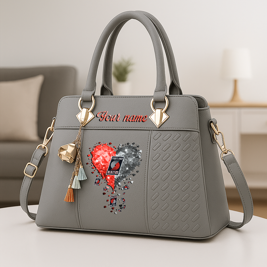 LIMITED EDITION - NEW CUSTOMIZED NBA22 PTB PORTLAND TRAIL BLAZERS ZIP HANDBAG MULTICOLOR