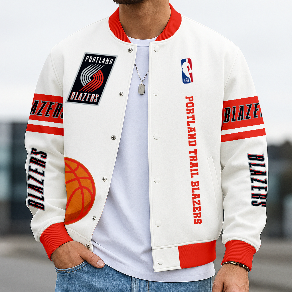 LIMITED EDITION - NEW CUSTOMIZED NBA22 PT PORTLAND TRAIL BLAZERS BASEBALL JACKET