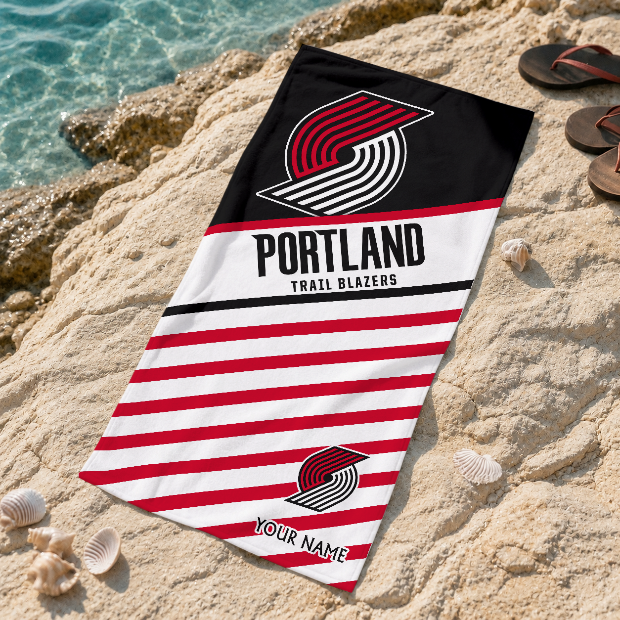 LIMITED EDITION - NEW CUSTOMIZED NBA22 PTB PORTLAND TRAIL BLAZERS BEACH TOWEL FOR FAN