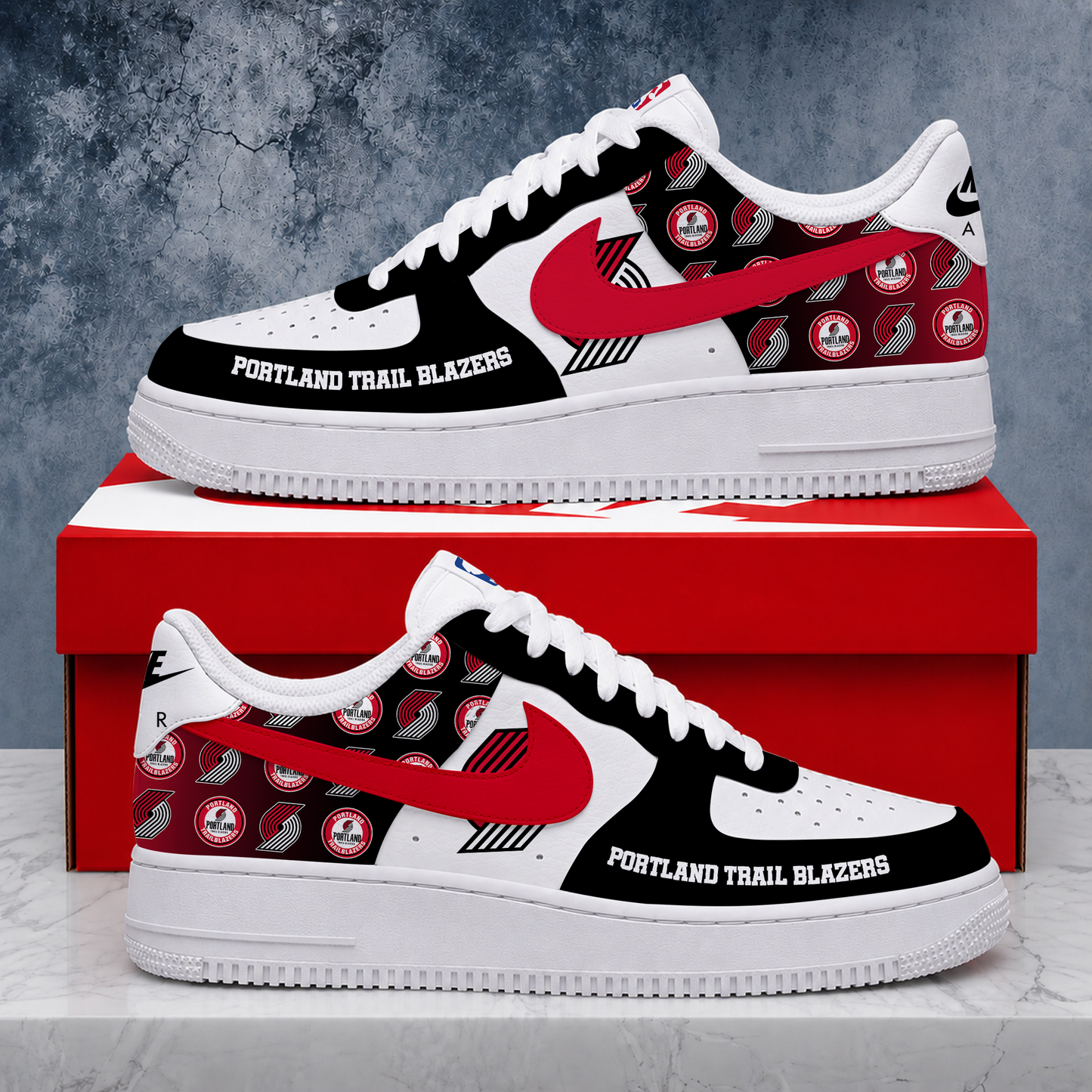 LIMITED EDITION - NEW CUSTOMIZED NBA22 PTB PORTLAND TRAIL BLAZERS AF1 SNEAKERS