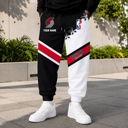 ELITE EDITION - NEW CUSTOMIZED NBA22 PTB PORTLAND TRAIL BLAZERS SWEATPANTS