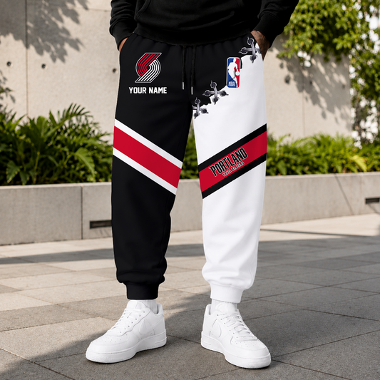 ELITE EDITION - NEW CUSTOMIZED NBA22 PTB PORTLAND TRAIL BLAZERS SWEATPANTS