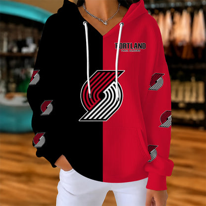[HOT DEAL] NEW CUSTOMIZED NBA22 PTB PORTLAND TRAIL BLAZERS  RIBBED HOODIE & SWEATSHIRT