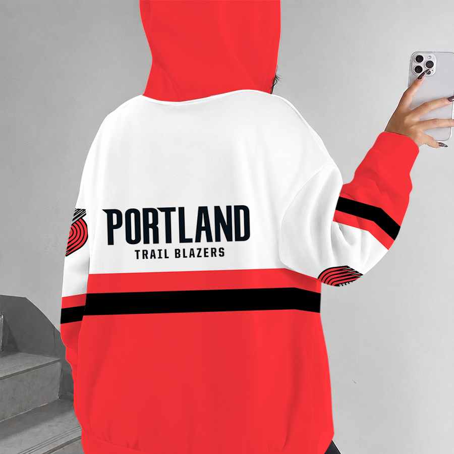 [HOT DEAL] NEW CUSTOMIZED NBA22 PTB PORTLAND TRAIL BLAZERS ZIP HOODIE