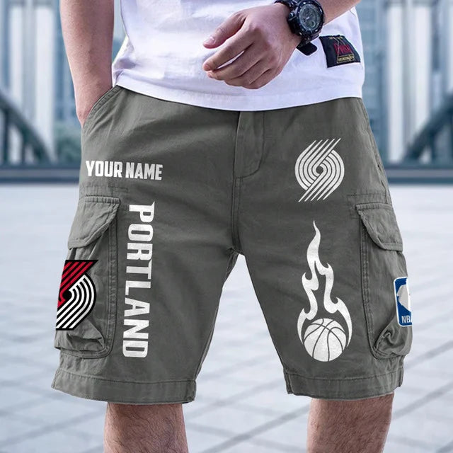 [HOT DEAL] NEW CUSTOMIZED NBA22 PTB PORTLAND TRAIL BLAZERS CARGO SHORTS
