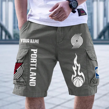 [HOT DEAL] NEW CUSTOMIZED NBA22 PTB PORTLAND TRAIL BLAZERS CARGO SHORTS