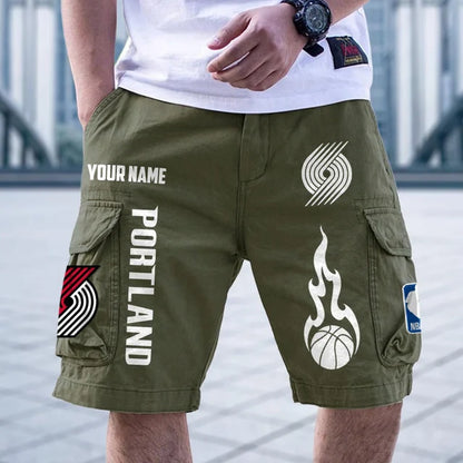 [HOT DEAL] NEW CUSTOMIZED NBA22 PTB PORTLAND TRAIL BLAZERS CARGO SHORTS