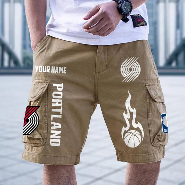 [HOT DEAL] NEW CUSTOMIZED NBA22 PTB PORTLAND TRAIL BLAZERS CARGO SHORTS