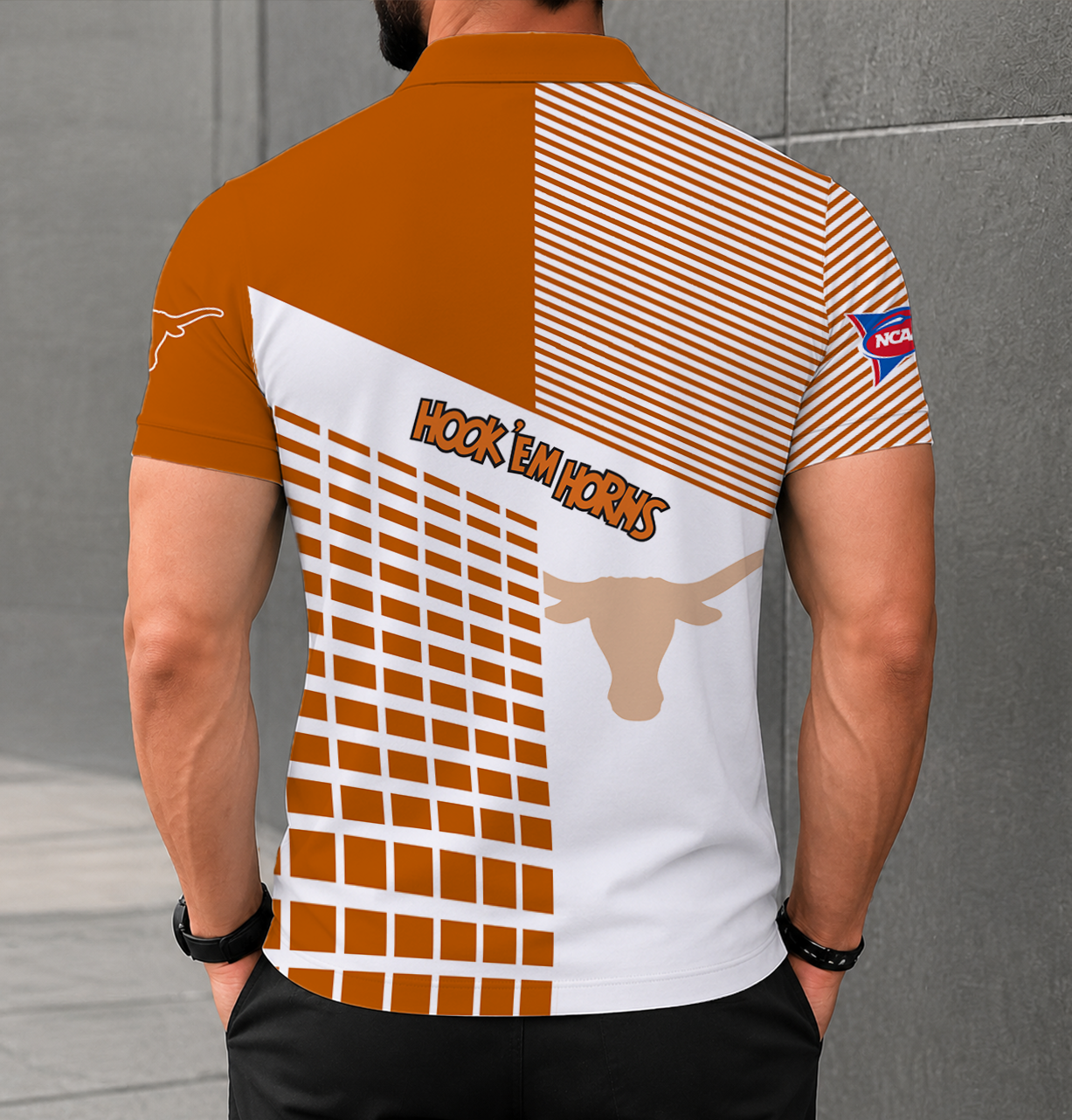 VIRAL EDITION - NEW CUSTOMIZED NCAA FBS22 TXL TEXAS LONGHORNS POLO SHIRT