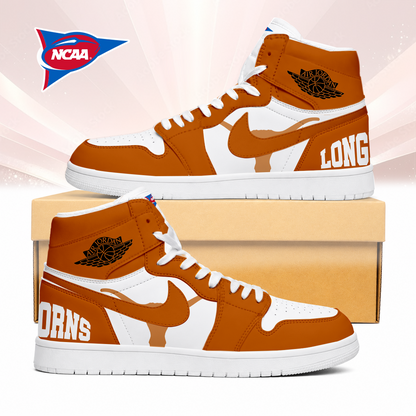 LIMITED EDITION - NEW CUSTOMIZED NCAA FBS22 TXL TEXAS LONGHORNS AIR JORDAN SNEAKERS