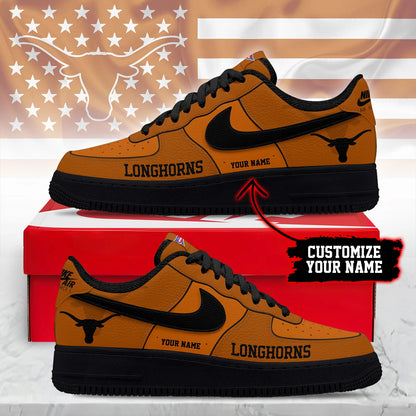 ELITE EDITION - NEW CUSTOMIZED NCAA FBS22 TXL TEXAS LONGHORNS AF1 SHOES