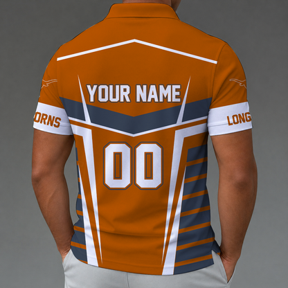 [FAN FAVORITE] NEW CUSTOMIZED NCAA FBS22 TXL TEXAS LONGHORNS POLO SHIRT