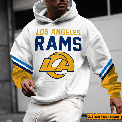 ELITE EDITION - NEW CUSTOMIZED NFL22 LAR LOS ANGELES RAMS HOODIE, ZIP HOODIE, POLO SHIRT, ZIP POLO SHIRT, T-SHIRT & SWEATSHIRT