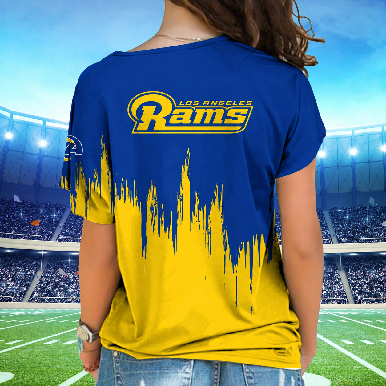 [SPECIAL OFFER] NEW CUSTOMIZED NFL22 LAR LOS ANGELES RAMS SHOULDER SHIRT