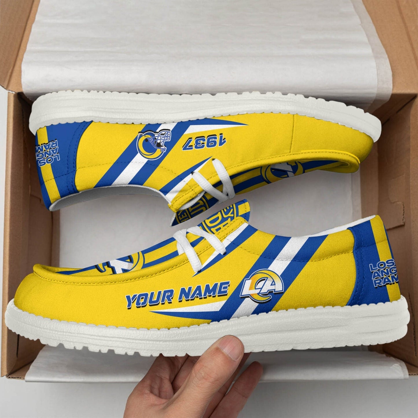 [SPECIAL OFFER] NEW CUSTOMIZED NFL22 LAR LOS ANGELES RAMS LOAFER SHOES
