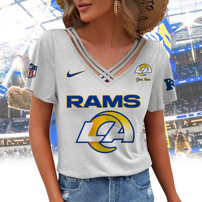 [SPECIAL OFFER] NEW CUSTOMIZED NFL22 LAR LOS ANGELES RAMS V-NECK SHIRT