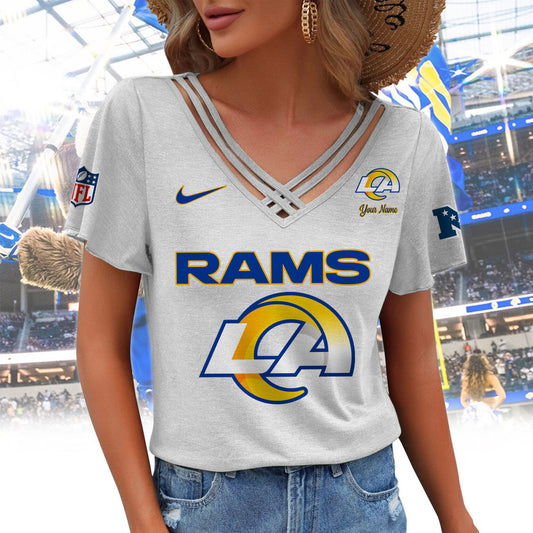 [SPECIAL OFFER] NEW CUSTOMIZED NFL22 LAR LOS ANGELES RAMS V-NECK SHIRT