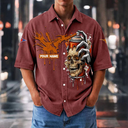 MEGA SALE - NEW CUSTOMIZED NCAA FBS22 TXL TX LONGHORNS SEERSUCKER BUTTON SHIRT