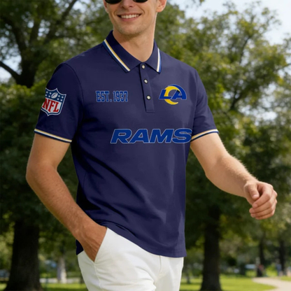 [SPECIAL OFFER] NEW CUSTOMIZED NFL22 LAR LOS ANGELES RAMS POLO SHIRT