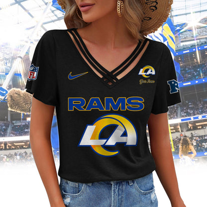 [SPECIAL OFFER] NEW CUSTOMIZED NFL22 LAR LOS ANGELES RAMS V-NECK SHIRT
