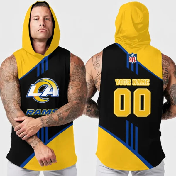 [SPECIAL OFFER] NEW CUSTOMIZED NFL22 LAR LOS ANGELES RAMS HOODED TANK TOP
