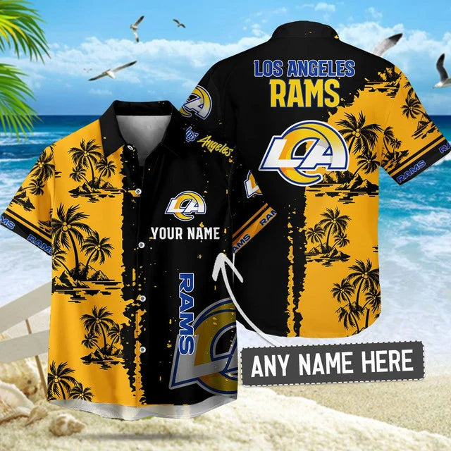 LIMITED EDITION - NEW CUSTOMIZED NFL22 LAR LOS ANGELES RAMS UNISEX HAWAIIAN SHIRT & SHORTS SET