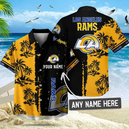 LIMITED EDITION - NEW CUSTOMIZED NFL22 LAR LOS ANGELES RAMS UNISEX HAWAIIAN SHIRT & SHORTS SET