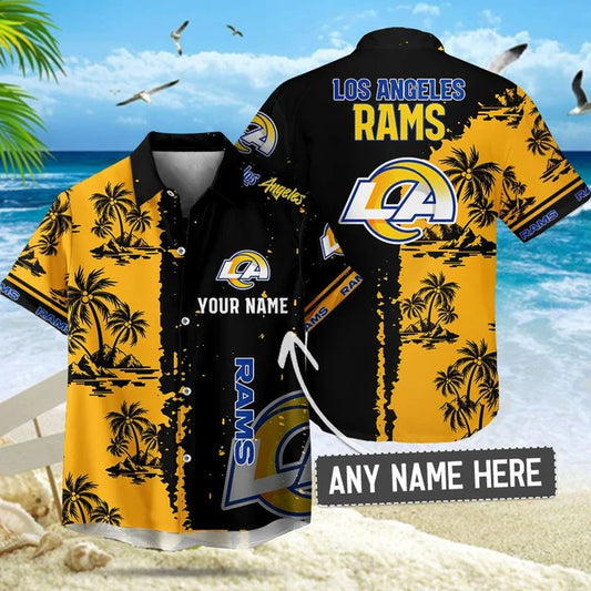 LIMITED EDITION - NEW CUSTOMIZED NFL22 LAR LOS ANGELES RAMS UNISEX HAWAIIAN SHIRT & SHORTS SET