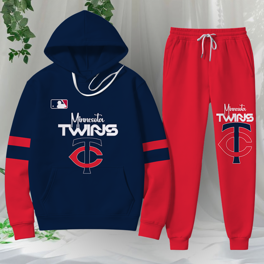 LIMITED EDITION - NEW CUSTOMIZED MLB22 MTS MINNESOTA TWINS HOODIE & SWEATPANTS SET