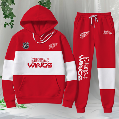 LIMITED EDITION - NEW CUSTOMIZED NHL22 DRW DETROIT RED WINGS HOODIE & SWEATPANTS SET