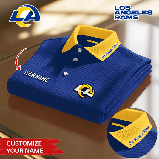LIMITED EDITION - NEW CUSTOMIZED NFL22 LAR LOS ANGELES RAMS POLO SHIRT