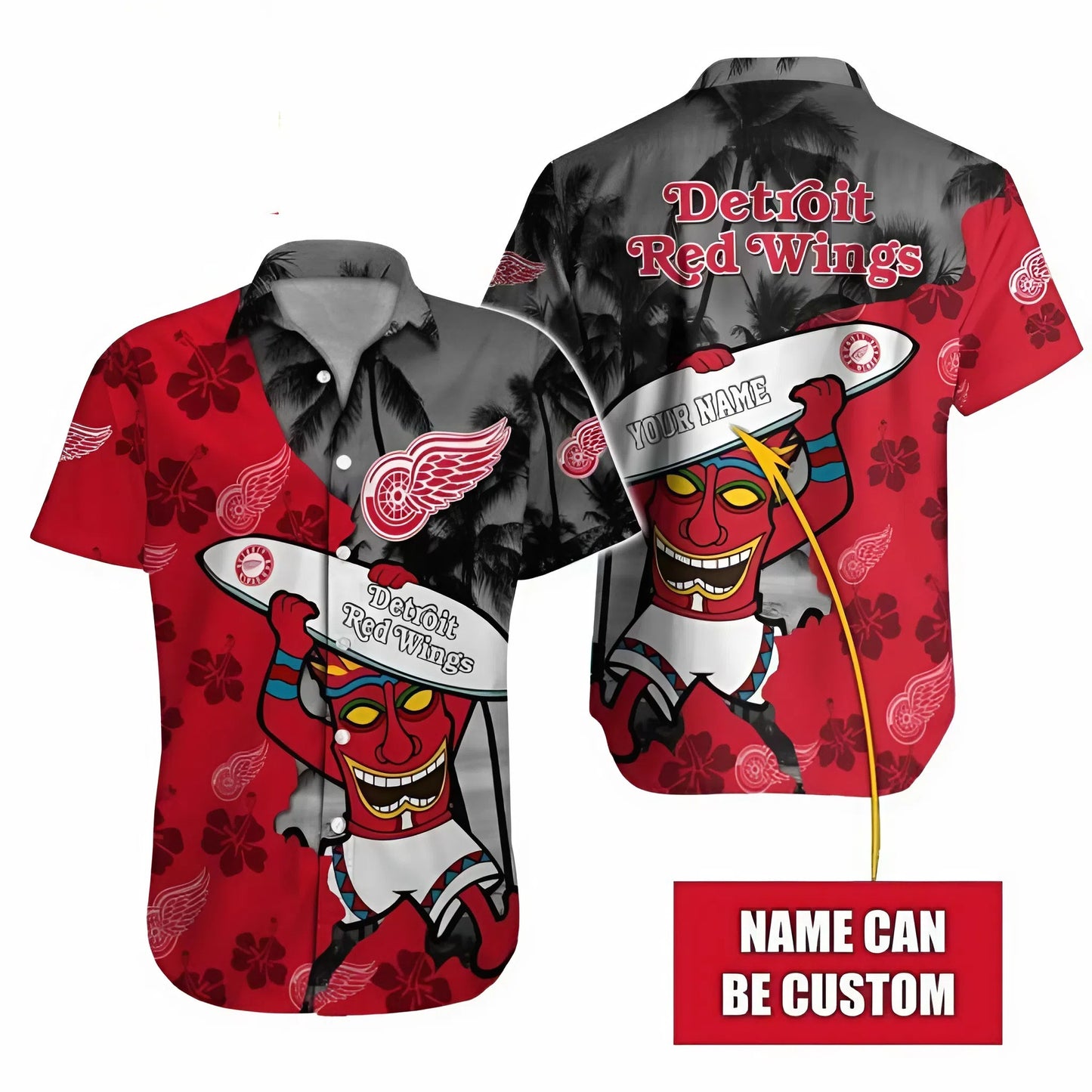 LIMITED EDITION - NEW CUSTOMIZED NHL22 DRW DETROIT RED WINGS UNISEX HAWAIIAN SHIRT