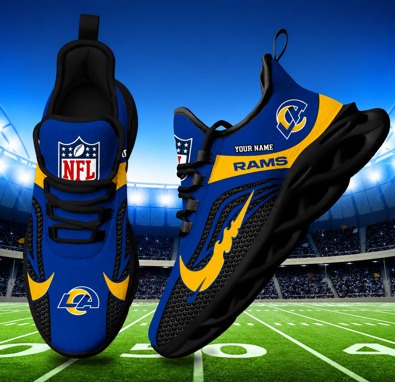 [SPECIAL OFFER] NEW CUSTOMIZED NFL22 LAR LOS ANGELES RAMS UNISEX CLUNKY SNEAKERS