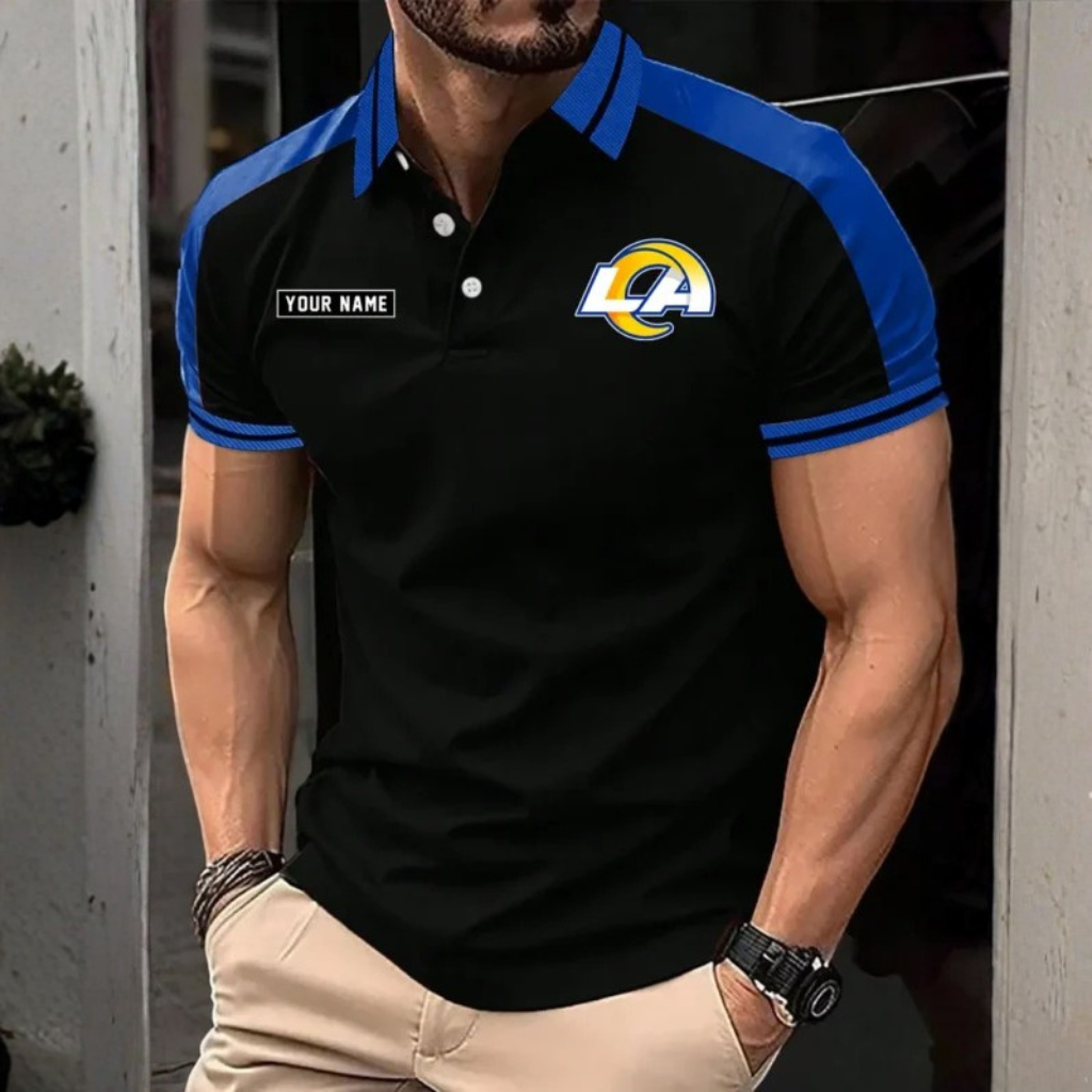 [SPECIAL OFFER] NEW CUSTOMIZED NFL22 LAR LOS ANGELES RAMS POLO SHIRT