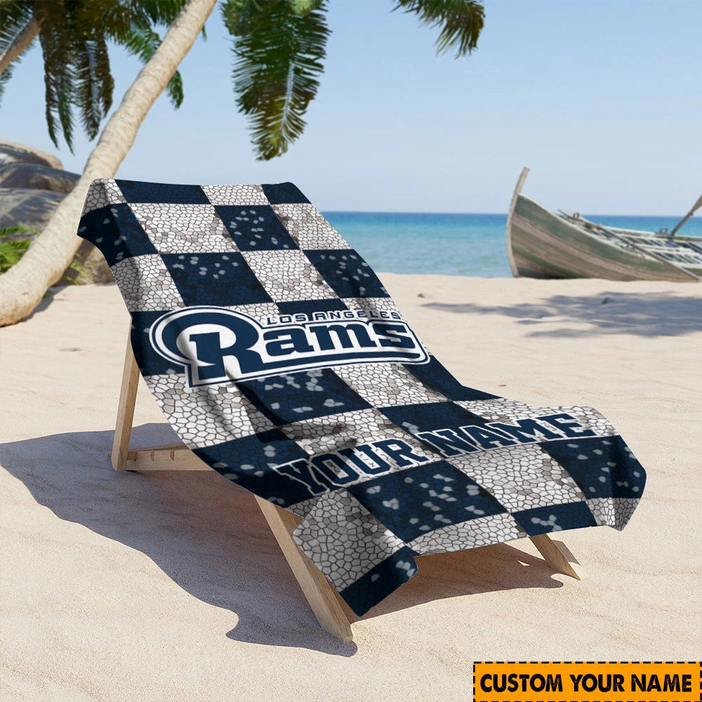 LIMITED EDITION - NEW CUSTOMIZED NFL22 LAR LOS ANGELES RAMS BEACH TOWEL