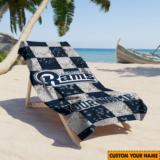 LIMITED EDITION - NEW CUSTOMIZED NFL22 LAR LOS ANGELES RAMS BEACH TOWEL