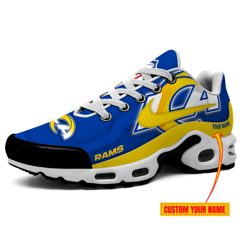 LIMITED EDITION - NEW CUSTOMIZED NFL22 LAR LOS ANGELES RAMS AIR MAX PLUS SNEAKERS