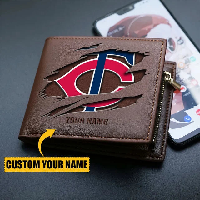 LIMITED EDITION - NEW CUSTOMIZED MLB22 MTS MINNESOTA TWINS LEATHER WALLET
