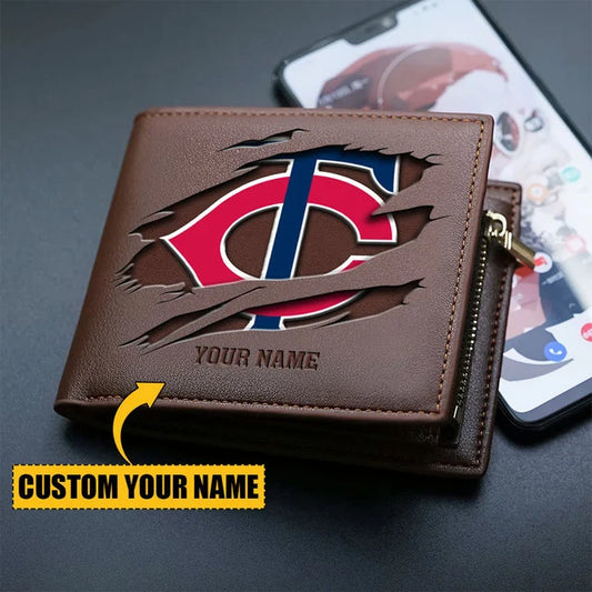 LIMITED EDITION - NEW CUSTOMIZED MLB22 MTS MINNESOTA TWINS LEATHER WALLET
